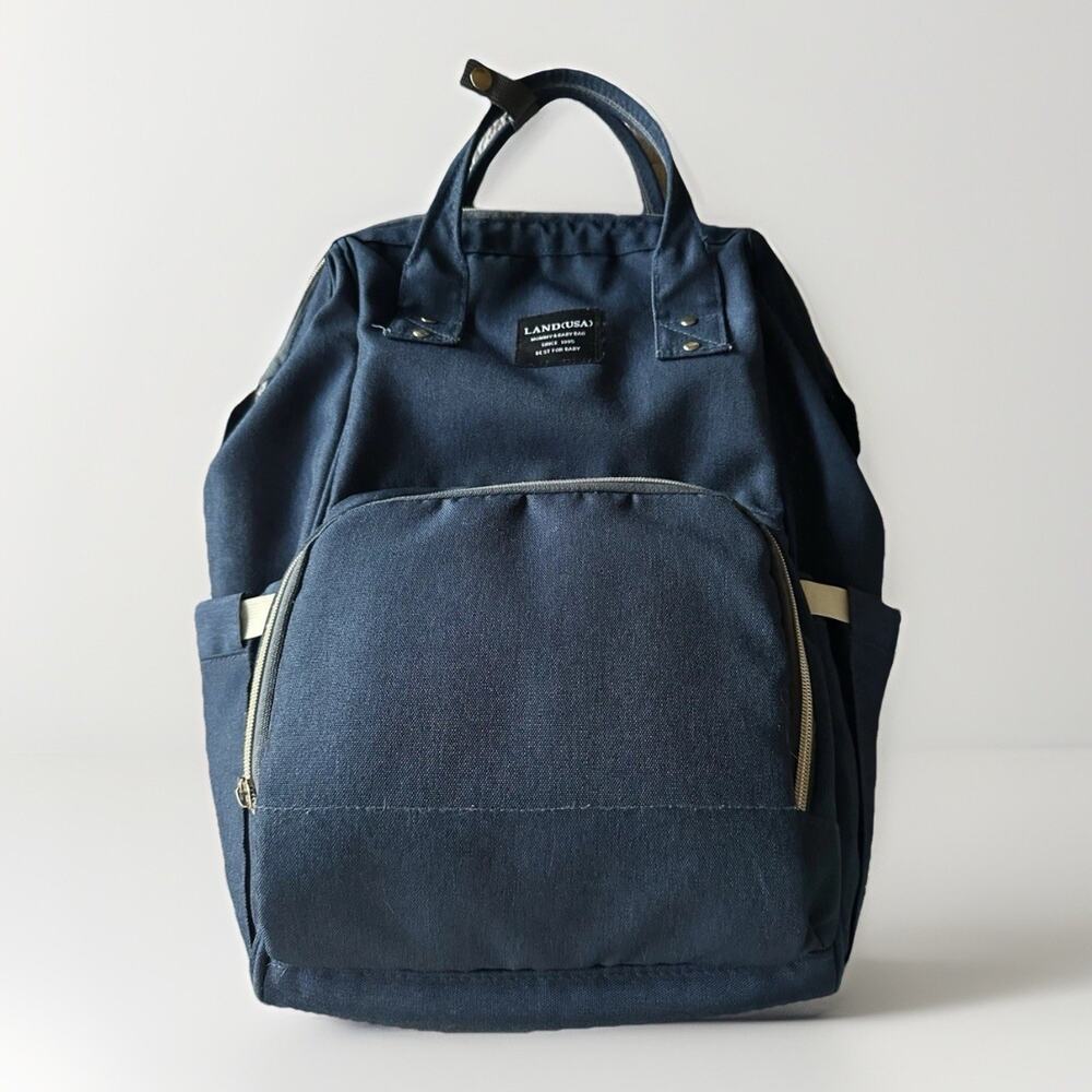 LAND Large Capacity Practical Black Travel Diaper Bag Backpack Waterproof 16x10